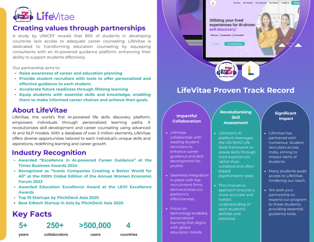 genzdealz.ai partnering with LifeVitae