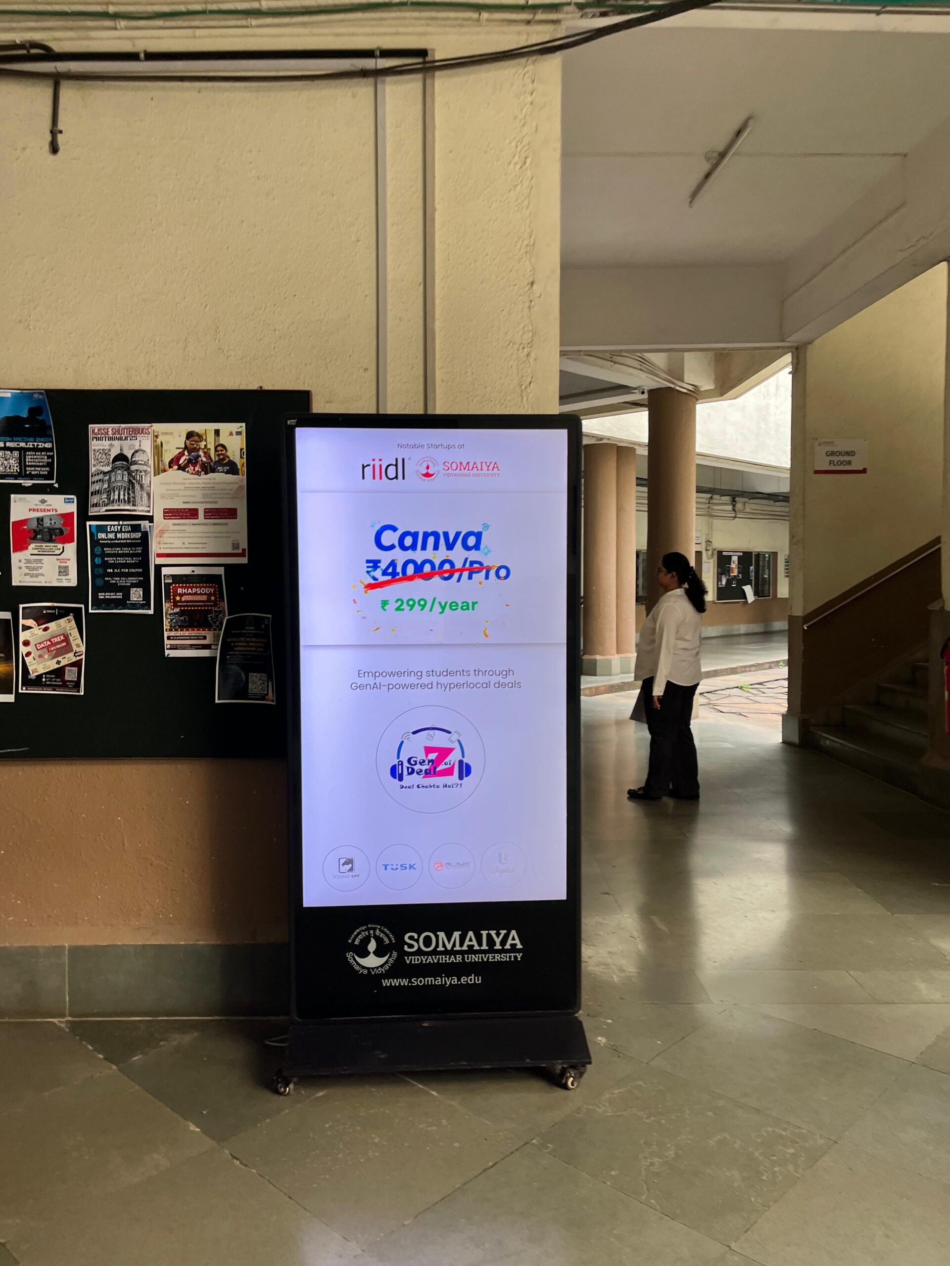 GenZDealZ.ai banner at KJ Somaiya Campus